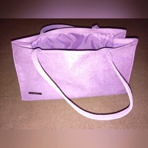 Clinique suede light purple handbag